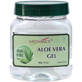 Satinance Aloe Vera Gel 500 Grams - 100 Percent Natural, No Added Colors  Perfume