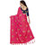 Ticknmart Women's New Arrival Latest  Pink Paper silk Embroidered Partywear Saree with Unstitch Blouse