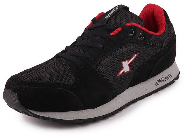 Sparx men's black and red running shoes on sale