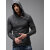 PAUSE Grey Solid Hooded Slim Fit Full Sleeve Men's Zipper T-Shirt