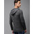 PAUSE Grey Solid Hooded Slim Fit Full Sleeve Men's Zipper T-Shirt