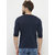 PAUSE Blue Solid V-Neck Slim Fit Full Sleeve Men's T-Shirt