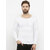 PAUSE White Solid Round Neck Slim Fit Full Sleeve Men's T-Shirt
