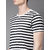 PAUSE Multicolor Stripes Round Neck Slim Fit Half Sleeve Men's T-Shirt