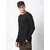 PAUSE Black Solid Round Neck Slim Fit Full Sleeve Men's Henley T-Shirt
