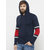 PAUSE Blue Solid Hooded Slim Fit Full Sleeve Men's T-Shirt