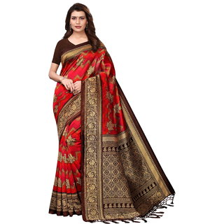 Buy Women's Brown Color Mysore Silk Printed Saree Border ...