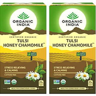 Buy Organic India Tulsi Honey Chamomile 25 Tea Bags Pack Of 2 Online Get 6 Off