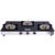 BrightFlame 3 Burner Tulip Glass Black Pan Support Square Dip Tray Gas Stove for LPG