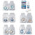 Optify Combo Pack Monthly Color Contact Lens With Solution (Zero Power, Aqua-Blue-Natural Grey-Hazel-Aqua Blue, Pack of 5)
