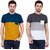 Odoky Men Color Block Round Neck Multicolor  Casual T-Shirts (Pack Of 2)