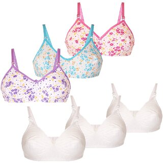                       Minha Women's Cotton Non-Padded Bra - Pack of 6                                              