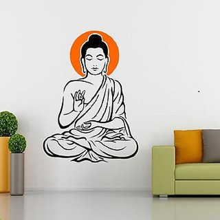 Buy Ghar Kraft Yogi Buddha Black Vinyl Wall Sticker (Pack of 1) Online ...