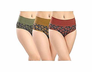 Minha Women's Panties Cotton Multicolor pack of 3