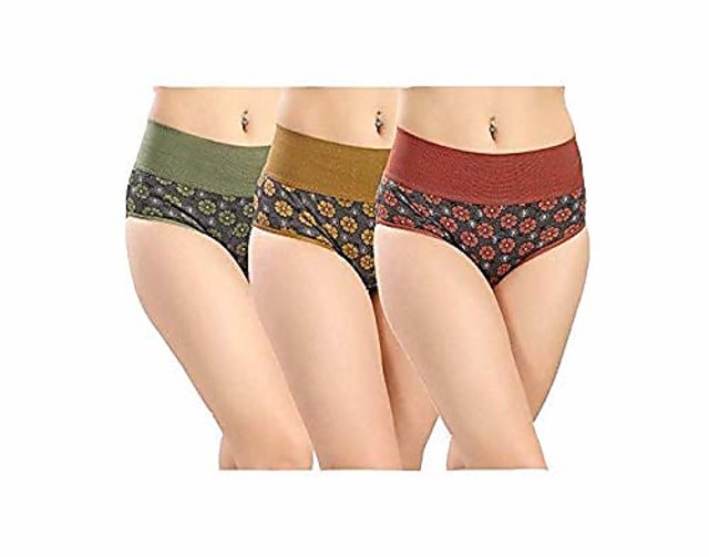 Minha Women's Panties Cotton Multicolor pack of 3