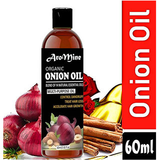 Aromine Onion Herbal Hair Oil For Hair Growth Hair Fall Treatment Anti Dandruff Unisex 60ml