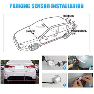 Buy Auto Addict Car Silver Reverse Parking Sensor With LED Display For ...