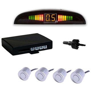 Buy Auto Addict Car Silver Reverse Parking Sensor With LED Display For ...