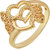 Gold Plated, Linking Heart Shape Finger Ring Women