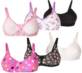 Minha Fashion Multicolor Non-Padded Bra (Pack of 6)