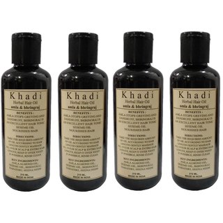 Khadi Herbal Amla  Bhringraj Hair Oil - 210ml (Set of 4)