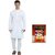 Men's White Cotton Kurta Pyjama with free gulaal