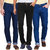 Kstorm Men's Black Blue Slim Fit Jeans (Pack of 3)