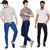 Kstorm Men's Black Blue Slim Fit Jeans (Pack of 3)