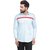 Pacman Sky Blue Trendy White and Red Striped Slim Fit Mens Cotton Shirt SHFS0159