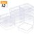 DIY Crafts Small Rectangle Clear Plastic Containers Box with Hinged Lid Bead (Pack of 12 Pcs)