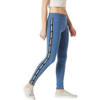 Latest Women Miss Chase Women's Light Blue Super Skinny Fit Mid Rise Clean Look Printed Twill Ta
