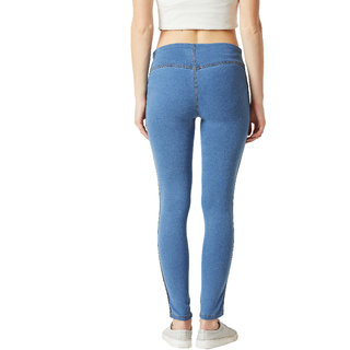 Latest Women Miss Chase Women's Light Blue Super Skinny Fit Mid Rise Clean Look Printed Twill Ta