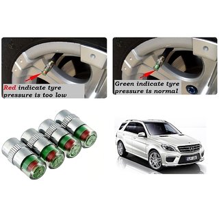 Auto Addict Car Tire Pressure Air Alert Iron Tyre Valve Caps Set of 4 Pcs For Mercedes Benz M-Class
