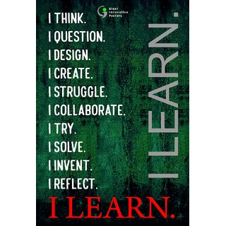 Giant Innovative Motivational Poster I Think to I Learn 300 GSM, 12 x 18 Inches