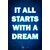 Giant Innovative Motivational Poster It All Started with a Dream 300 GSM, 13 x 19 Inches