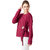 Miss chase Women's Maroon Round Neck Full Sleeve Cotton Solid Eyelet And Tie-Up Detailing Sweatshirt