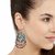 Minha Afghani Multicolor German Silver Drop Earrings Oxidized Enamel Work Long for Women and Girls