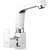 Oleanna Square Brass Quarter Turn Fitting Swan Neck Water Taps (Chrome)