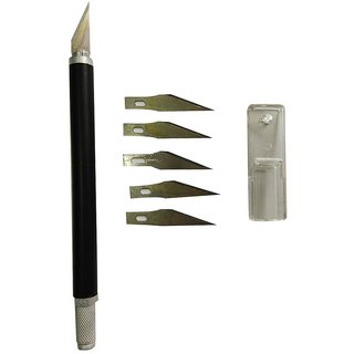 Excel Impex Detail Pen Art Knife With 5 Interchangeable Sharp Blades for carving and mat cutting
