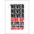 5 Ace NEVER NEVER NEVER GIVE UP WALL POSTER  OF 300 GSM (12x18 )inch WITHOUT FRAME |Sticker Paper Poster, 12x18 Inch