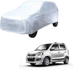 AutoRetail Maruti Suzuki WagonR Silver Matty Car Body Cover for 2018 Model (Triple Stiched, without Mirror Pocket)