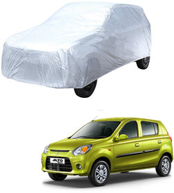 AutoRetail Maruti Suzuki Alto Silver Matty Car Body Cover for 2002 Model (Triple Stiched, without Mirror Pocket)