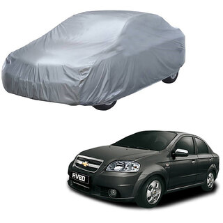                       AutoRetail Chevrolet AVEO Silver Matty Car Body Cover for 2012 Model (Triple Stiched, without Mirror Pocket)                                              