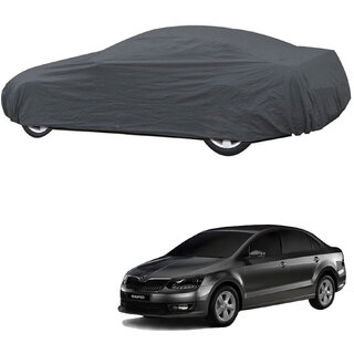                       AutoRetail Skoda RAPID Grey Car Body Cover for 2019 Model (Triple Stiched, without Mirror Pocket)                                              
