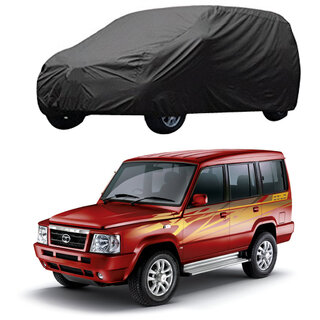                       AutoRetail Tata SUMO Grey Car Body Cover for 2019 Model (Triple Stiched, without Mirror Pocket)                                              