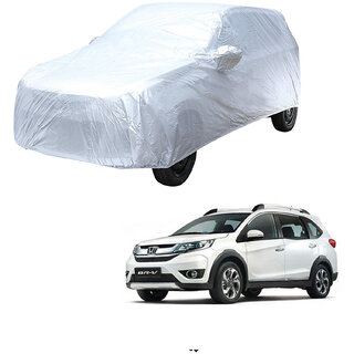                       AutoRetail Honda BRV Silver Matty Car Body Cover for 2018 Model (Mirror Pocket, Triple Stiched)                                              