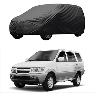                       AutoRetail Chevrolet TAVERA Grey Car Body Cover for 2019 Model (Triple Stiched, without Mirror Pocket)                                              