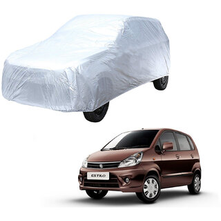                       AutoRetail Maruti Zen Estilo Silver Matty Car Body Cover For 2013 Model (Triple Stiched, without Mirror Pocket)                                              