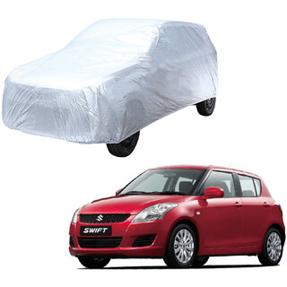                       AutoRetail Maruti Suzuki Swift Silver Matty Car Body Cover For 1999 Model (Triple Stiched, without Mirror Pocket)                                              