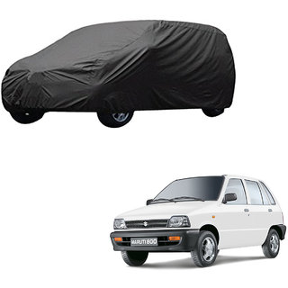 AutoRetail Maruti Suzuki 800 Grey Car Body Cover for 2000 Model (Triple Stiched, without Mirror Pocket)